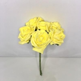 Light Yellow Foam Rose 6cm x 6