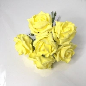 Light Yellow Foam Rose 6cm x 6