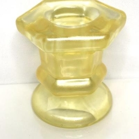 Yellow Hexagonal Candlestick 6cm