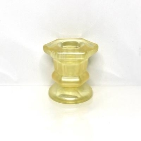 Yellow Hexagonal Candlestick 6cm