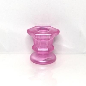 Pink Hexagonal Candlestick 6cm