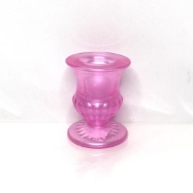 Pink Round Candlestick 6cm