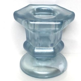 Blue Hexagonal Candlestick 5cm