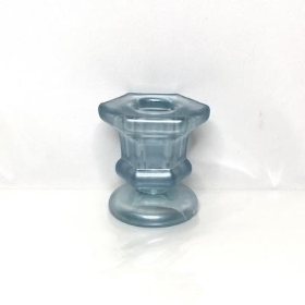 Blue Hexagonal Candlestick 5cm