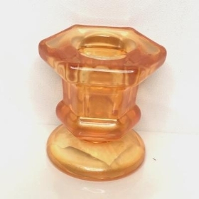 Orange Hexagonal Candlestick 6cm