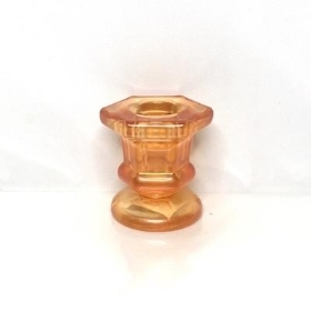 Orange Hexagonal Candlestick 6cm