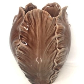 Brown Leaf Ceramic Vase 19cm