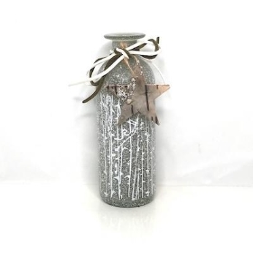 Green Frosted Bottle 16cm
