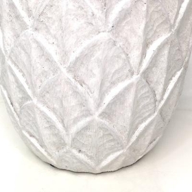 Pale Grey Leaf Pot 12cm