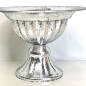 Silver Metal Footed Bowl 12cm