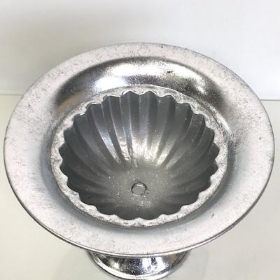 Silver Metal Footed Bowl 12cm