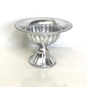 Silver Metal Footed Bowl 12cm