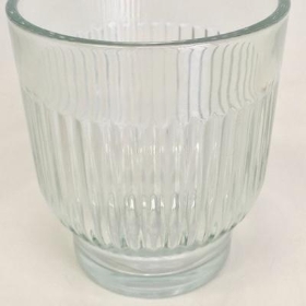 Clear Glass Ribbed Votive 8.5cm