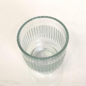 Clear Glass Ribbed Votive 8.5cm