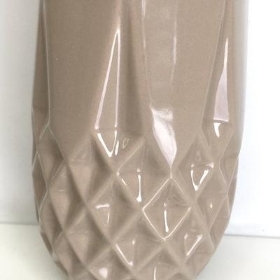 Beige Diamond Ceramic Vase 18.5cm