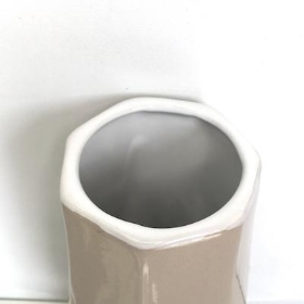 Beige Diamond Ceramic Vase 18.5cm