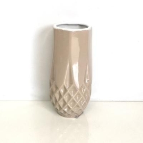 Beige Diamond Ceramic Vase 18.5cm