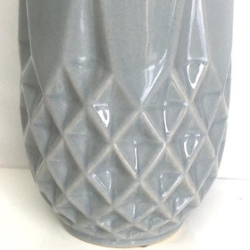 Grey Diamond Ceramic Vase 18.5cm