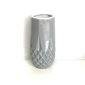 Grey Diamond Ceramic Vase 18.5cm