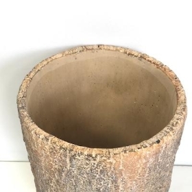Rustic Carved Yew Vase 21cm