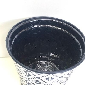 Navy Mosaic Pot 11cm