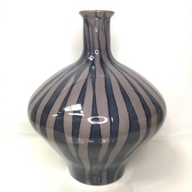 Grey Striped Palermo Vase 45cm
