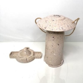 Cream Coffee Husk Bird Feeder 22cm