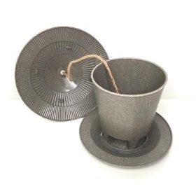 Grey Straw Bird Feeder 29cm