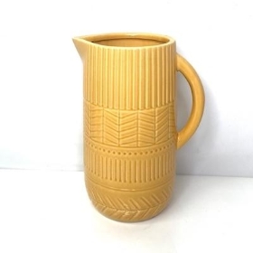 Yellow Patterned Ceramic Jug 27cm