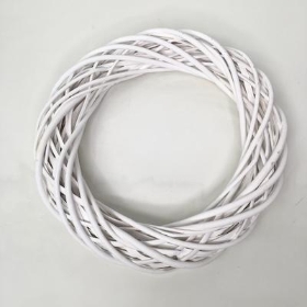 White Wicker Ring 35cm