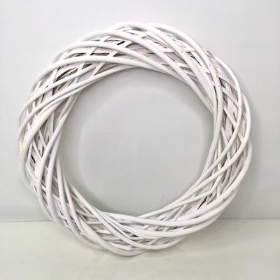 White Wicker Ring 35cm