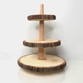 3 Tier Natural Birch Stand 40cm