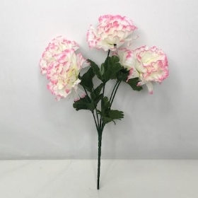 White And Pink Carnation Bush 32 cm