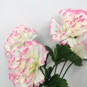 White And Pink Carnation Bush 32 cm
