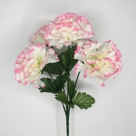 White And Pink Carnation Bush 32 cm