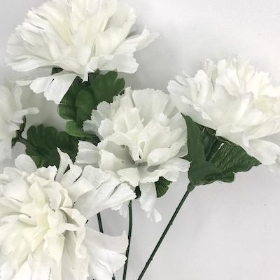 White Carnation Bush 32 cm