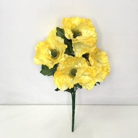 Yellow Poppy Bush 39cm