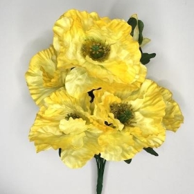 Yellow Poppy Bush 39cm