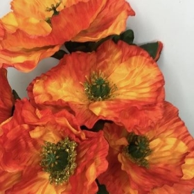 Orange Poppy Bush 39cm