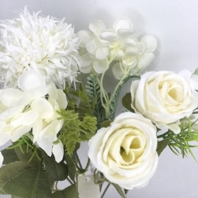 Ivory Mini Rose Mix Bush 30cm