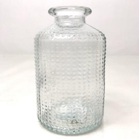 Clear Glass Dimple Vase 10cm