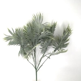 Green Frosted Palm Bush 37cm