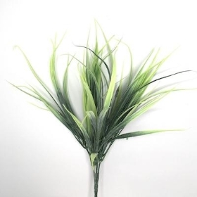 Green Frosted Grass Bush 32cm