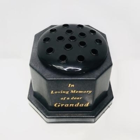 Black In Loving Memory Grandad Memorial Pot