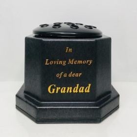 Black In Loving Memory Grandad Memorial Pot