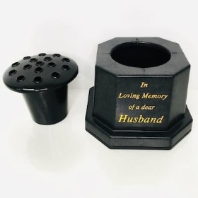 Black In Loving Memory Husband Pot