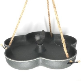 Grey Straw Hanging Bird Feeder