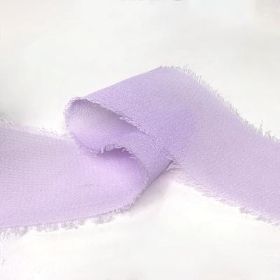 Lilac Frayed Boho Chiffon Ribbon 5Yds