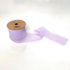 Lilac Frayed Boho Chiffon Ribbon 5Yds