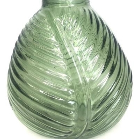 Vintage Leaf Bottle Vase 13cm